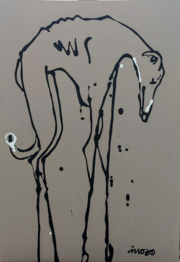 Galgo Español- 50x70cm-  Acrílico Cartón Gris-2023